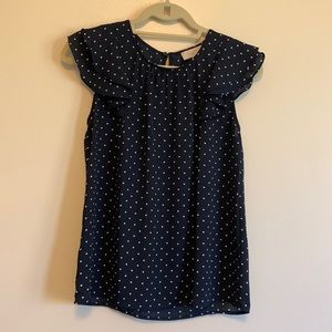 Loft Business Casual Top with Polka Dots